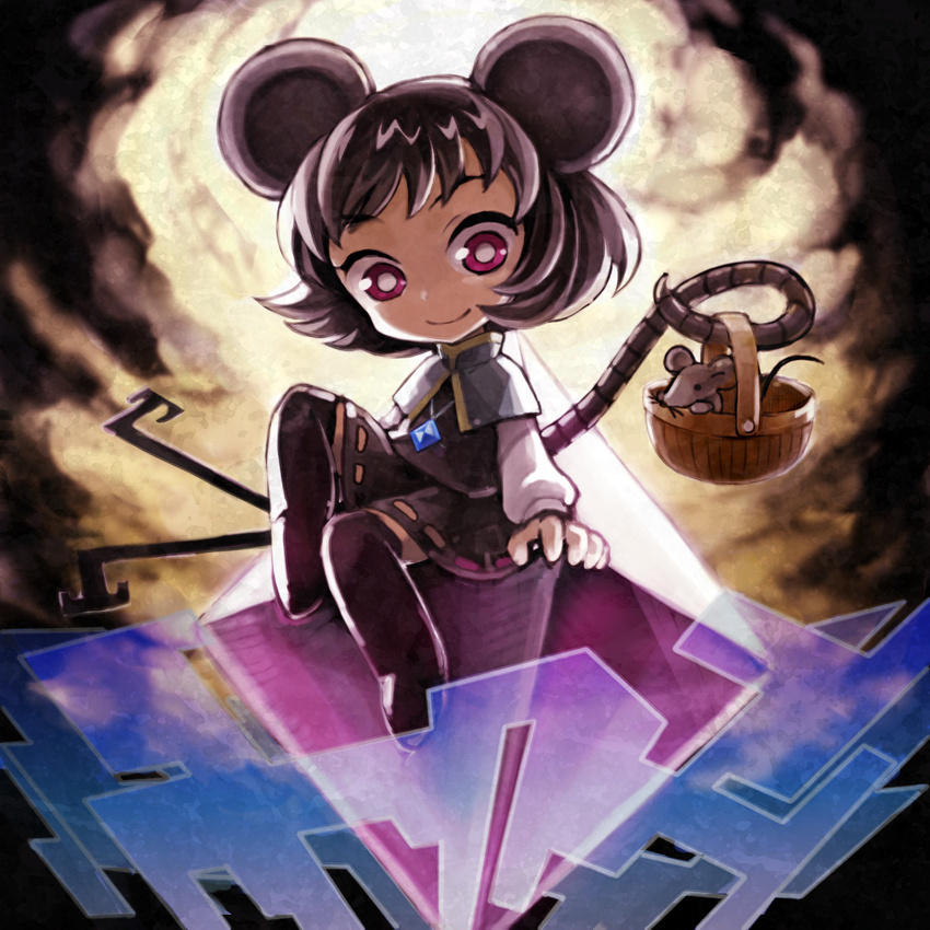 animal_ears bad_id bad_pixiv_id black_legwear duplicate grey_hair highres jewelry mitsuki_(goomoku) mouse mouse_ears mouse_tail nazrin pendant red_eyes short_hair solo tail thighhighs touhou