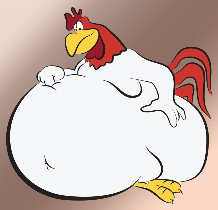 2011 anthro avian beak belly big_belly big_butt bird butt chicken claws dino.d.dice feathers foghorn_leghorn galliform gallus_(genus) hand_on_butt hi_res looking_down looney_tunes male morbidly_obese morbidly_obese_anthro morbidly_obese_male navel nude obese obese_anthro obese_male overweight overweight_anthro overweight_male phasianid solo standing tail_feathers toe_claws warner_brothers white_body