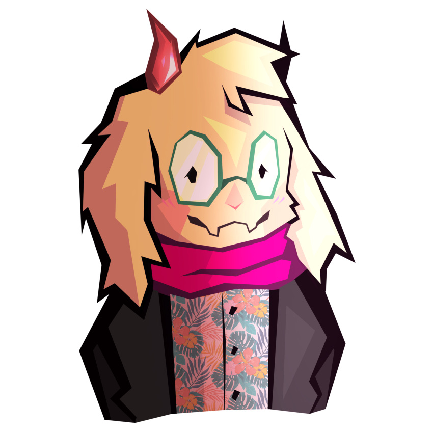 absurd_res aloha_shirt alpha_channel anthro blush bovid caprine clothing deltarune eyewear fluffy glasses goat hi_res horn jacket looking_at_viewer male mammal pattern_clothing pattern_shirt pattern_topwear ralsei scarf shirt shoot_(sh) simple_background smile smiling_at_viewer solo topwear transparent_background undertale_(series) video_games