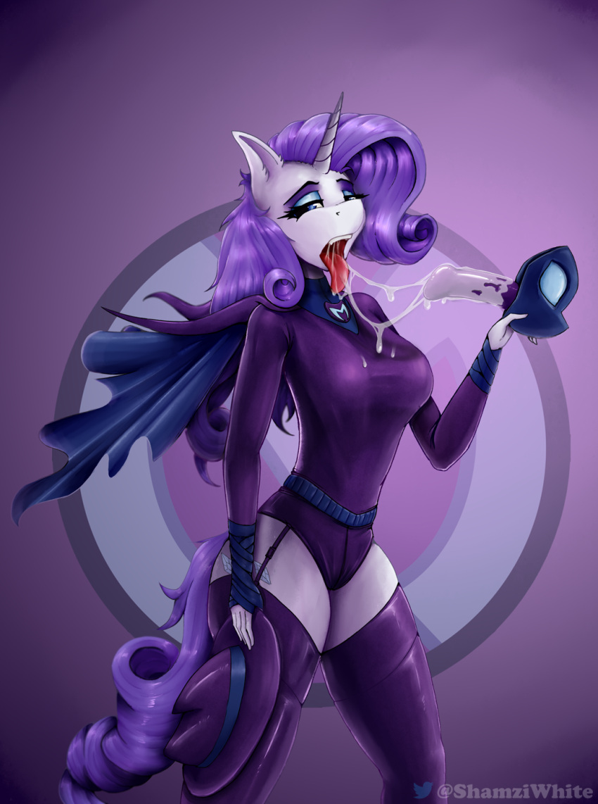 anthro bedroom_eyes bodily_fluids bodysuit breasts clothing cock_gag dildo drooling equid equine female friendship_is_magic gag garter_belt garter_straps hasbro hat headgear headwear hi_res horn invalid_tag legwear looking_at_viewer mammal mare_do_well_(mlp) mask my_little_pony narrowed_eyes open_mouth oral rarity_(mlp) saliva saliva_string seductive sex sex_toy shamziwhite sketch skinsuit solo standing stockings thigh_highs tight_clothing tongue tongue_out unicorn