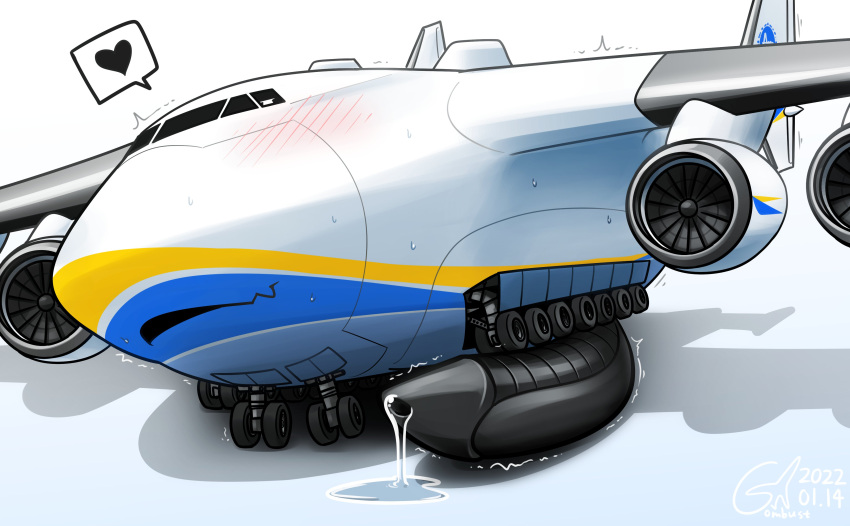&lt;3 2022 absurd_res aircraft airplane an-225 animate_inanimate antonov_an-225_mriya big_penis blush bodily_fluids dire_aircraft dire_machine dire_vehicle dripping erection feral genital_fluids genitals hi_res huge_penis ivxair3p leaking_precum living_aircraft living_machine living_vehicle looking_pleasured machine male not_furry penile penis precum precum_drip precum_on_ground precum_string presenting presenting_penis shadow signature simple_background solo sweat vehicle