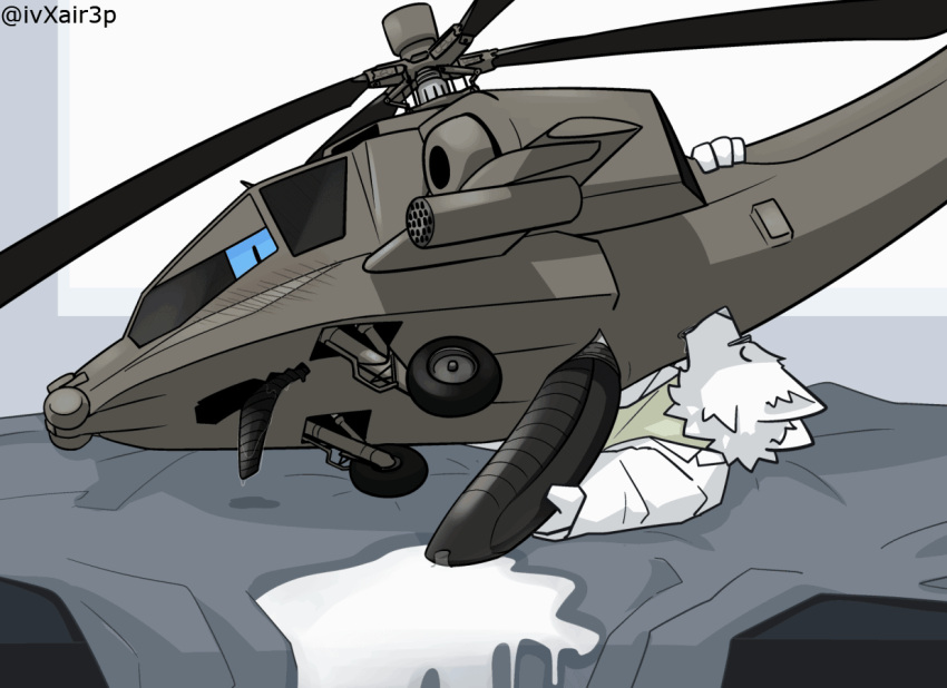 2021 ah-64_apache aircraft anal animated anthro anus blush bodily_fluids canid canine canis clothing cum dire_aircraft dire_machine dire_vehicle dripping duo ejaculation erection feral fur genital_fluids genitals helicopter ivxair3p living_aircraft living_machine living_vehicle looking_pleasured machine male male/male mammal open_mouth oral penile penis rimming rubbing_penis saliva saliva_drip sex short_playtime simple_background slit tongue vehicle what wolf
