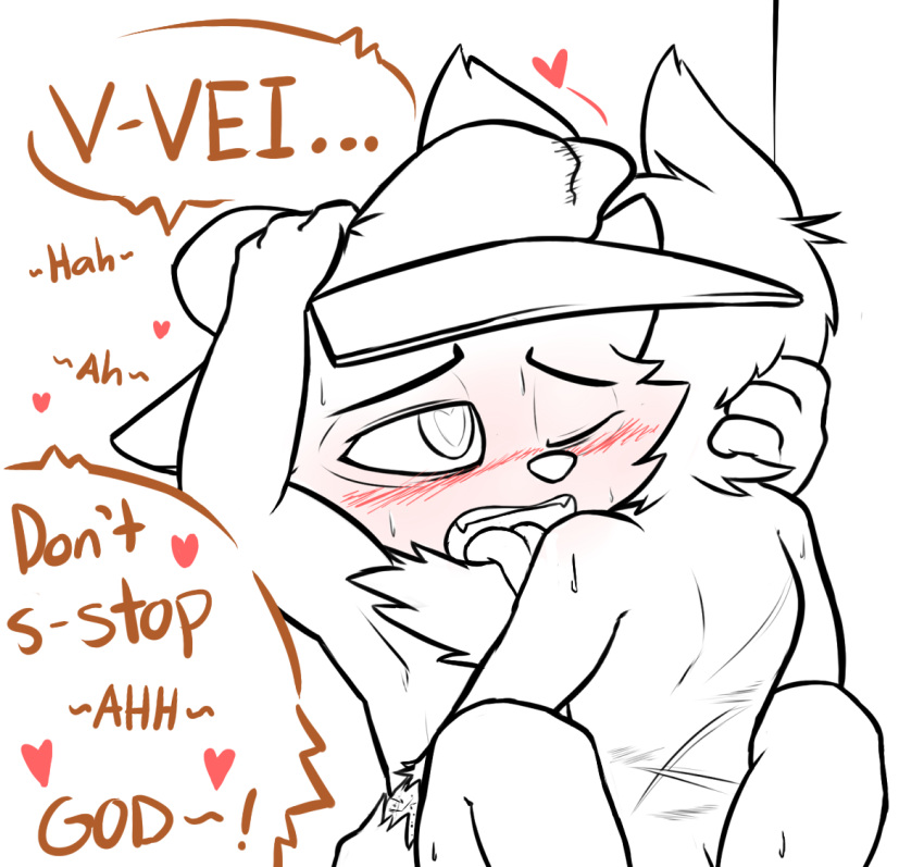 &lt;3 &lt;3_pupils anthro anthro_on_anthro back_scar blush blush_lines bodily_fluids cheek_tuft clothing duo embrace encouragement faceless_character faceless_male facial_tuft hat hat_only head_grab headgear headgear_only headwear headwear_only holding_head intraspecies league_of_legends leg_wrap line_art looking_pleasured lying male male/male male_on_bottom male_on_top moan mostly_nude nude offscreen_sex on_back on_bottom on_top one_eye_closed open_mouth riot_games scar sex stuttering sweat teemo_(lol) tongue tongue_out tuft veigar veigar-chan video_games yordle