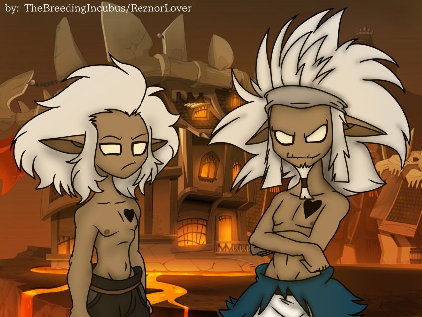ankama brother brothers family hi_res humanoid kriss_la_krass male male/male sacrier shirtless_male sibling thebreedingincubus twins video_games wakfu