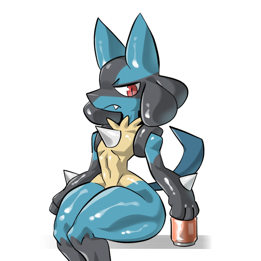 1:1 generation_4_pokemon hi_res lucario monodie nintendo oiled oiled_body pokemon pokemon_(species) video_games