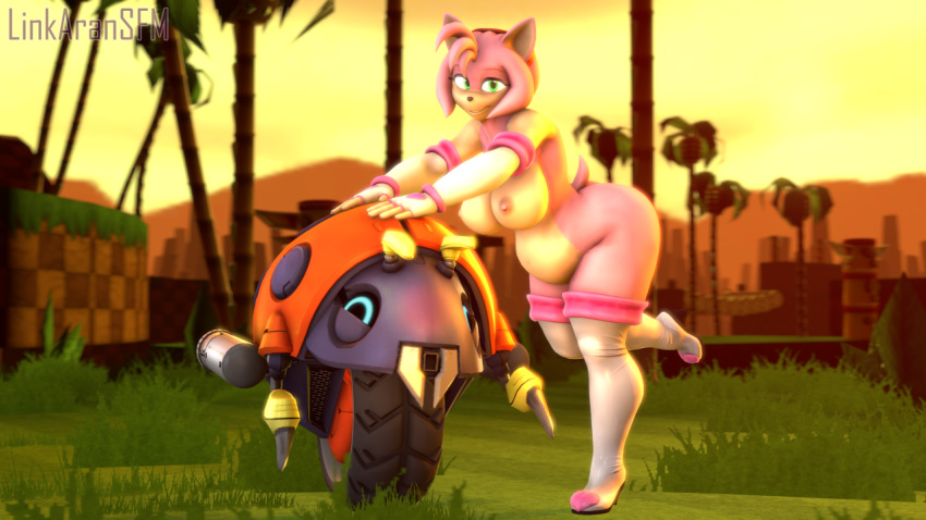 16:9 3d_(artwork) accessory ambiguous_gender amy_rose anthro areola badnik big_breasts biped black_nose breasts butt clothing curvy_figure digital_media_(artwork) duo english_text erect_nipples eulipotyphlan female footwear fur gloves gloves_only grass green_eyes hair hair_accessory hairband handwear handwear_only headband hedgehog humanoid leaning linkaransfm looking_at_viewer machine mammal mostly_nude motobug multicolored_body nipples nude outside pink_areola pink_body pink_fur pink_hair pink_nipples plant pregnant public public_nudity raised_leg robot sega short_tail smile solo_focus sonic_the_hedgehog_(series) source_filmmaker standing sunset teeth text thick_thighs tree two_tone_body voluptuous warfare_machine white_clothing white_footwear white_gloves white_handwear wide_hips widescreen