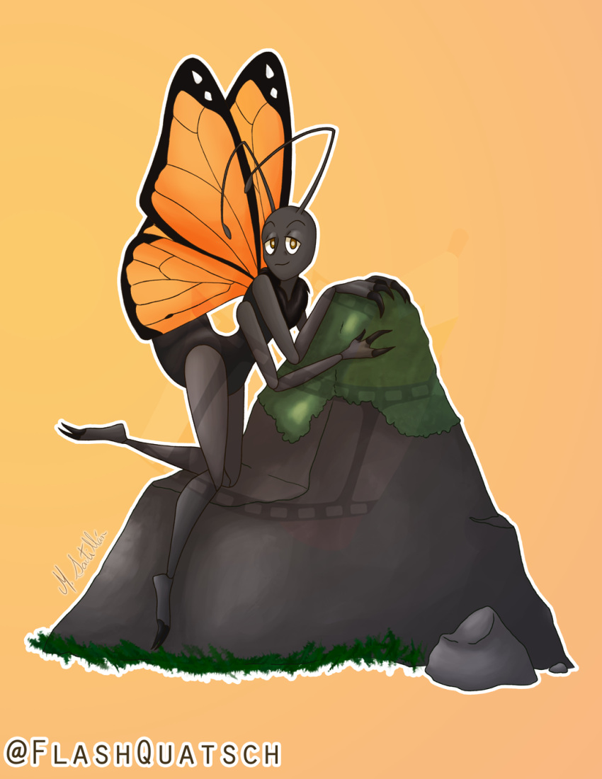 anthro arthropod butterfly flashquatsch hi_res insect lepidopteran male monarch_butterfly rey_(flashquatsch) solo