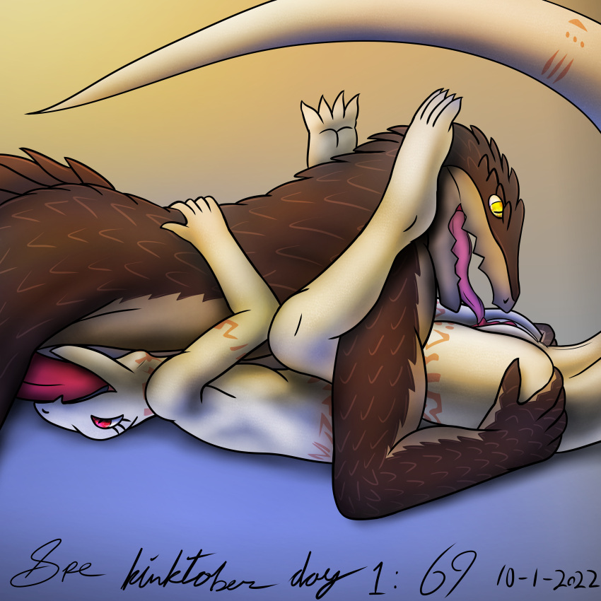 1:1 2022 4_toes 5_fingers 69_position absurd_res albino anthro anthro_on_anthro anthro_penetrated anthro_penetrating anthro_penetrating_anthro anthro_penetrating_female anus arm_tattoo belly_tattoo big_clitoris big_tail brown_body brown_scales butt butt_grab canon_couple claws clitoral clitoral_hood clitoris countershade_arms countershade_face countershade_hands countershade_torso countershading crusch_lulu cunnilingus cursive cute_fangs dated deep_throat digital_drawing_(artwork) digital_media_(artwork) digitigrade duo embrace english_text erect_clitoris erection eyelashes face_fucking fangs feet female female_on_bottom female_penetrated finger_claws fingers flat_chested genitals gradient_background greeting hand_on_butt happy happy_sex hi_res humanoid_genitalia humanoid_hands humanoid_pussy irrumatio kinktober larger_anthro larger_male leg_tattoo legs_over_shoulders legs_up light lighting lizard lizardman_(overlord) long_tail lying male male/female male_on_top male_penetrating male_penetrating_anthro male_penetrating_female neck_bulge neck_tattoo non-mammal_pussy nude on_back on_bottom on_top open_mouth open_smile oral overlord_(series) penetration penile penis penis_in_mouth pink_tattoo pink_tongue pupils pussy red_clitoral_hood red_clitoris red_eyes red_penis red_pussy reptile scales scalie sex shaded shadow signature simple_background size_difference slit_pupils smaller_anthro smaller_female smile snout soft_shading soles spe tail_dimple tail_tattoo tan_body tan_countershading tapering_clitoris tapering_penis tapering_tail tattoo text thick_tail thigh_tattoo toe_claws toes tongue tribal tribal_tattoo vaginal white_anus white_body white_scales yellow_eyes zaryusu_shasha