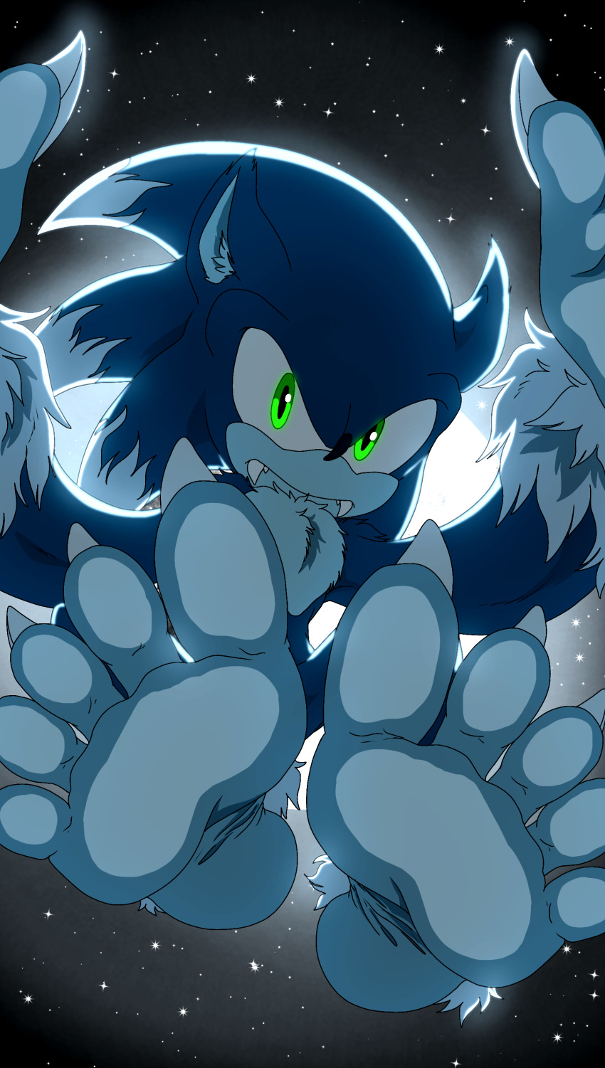 5_toes absurd_res barefoot claws eulipotyphlan feet foot_ninja15 hi_res humanoid light male mammal moon moonlight night sega soles solo sonic_the_hedgehog sonic_the_hedgehog_(series) sonic_the_werehog sonic_unleashed toe_claws toes video_games were wereeulipotyphlan werehog