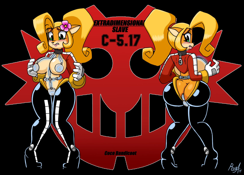 activision anthro big_breasts breasts butt coco_bandicoot crash_bandicoot_(series) crossover dr._eggman female fur hair hi_res long_hair roga141 sega solo sonic_the_hedgehog_(series) thick_thighs video_games wide_hips