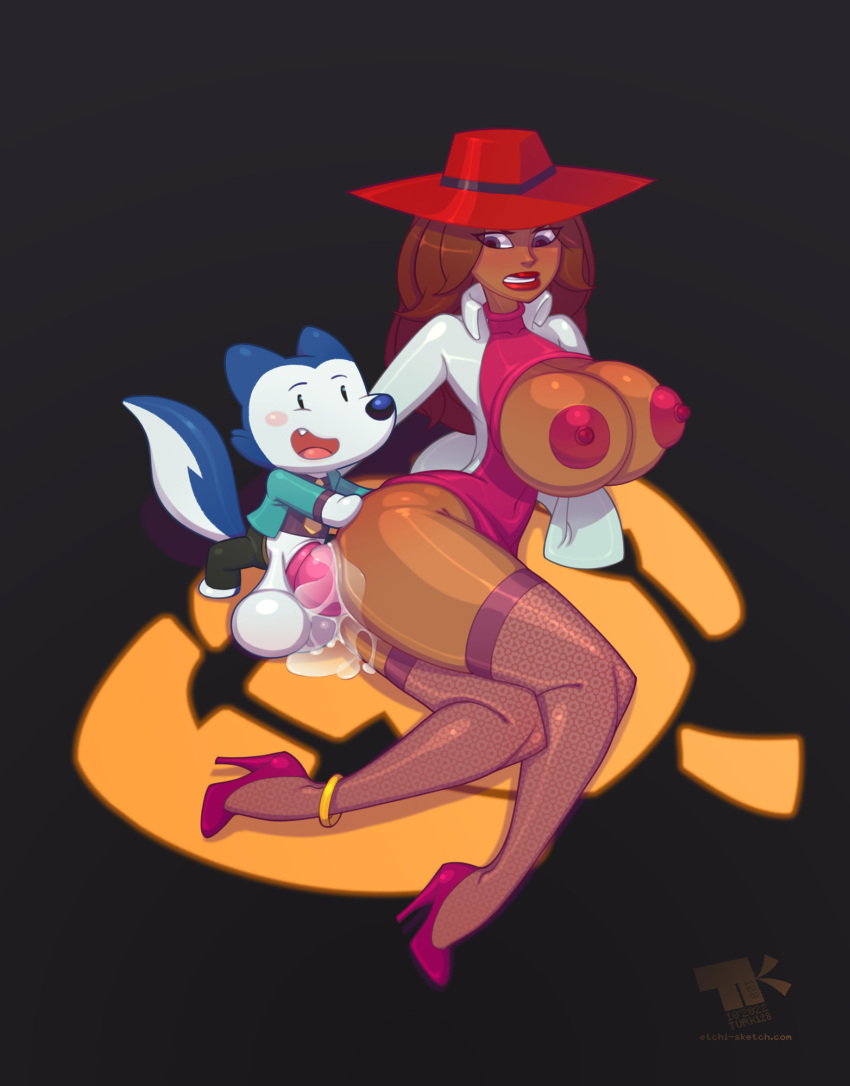 anthro carmen_sandiego female fujiko_mine hi_res human lupin_(lupin's_tales) lupin_iii male male/female mammal turk128