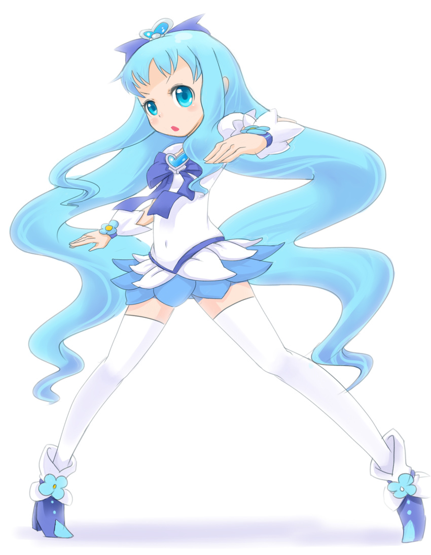 absurdres blue blue_skirt cure_marine heartcatch_precure! highres kurumi_erika long_hair magical_girl md5_mismatch okera precure skirt solo thighhighs very_long_hair