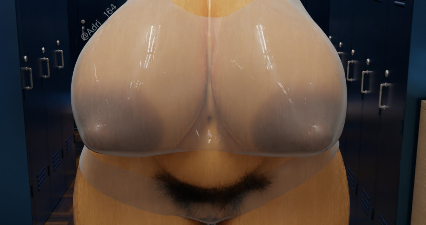 adri164 areola big_breasts breasts brown_areola clothing female genitals hi_res navel pubes pubes_exposed pussy rouge_the_bat sega sonic_the_hedgehog_(series) sportswear translucent translucent_clothing wide_hips