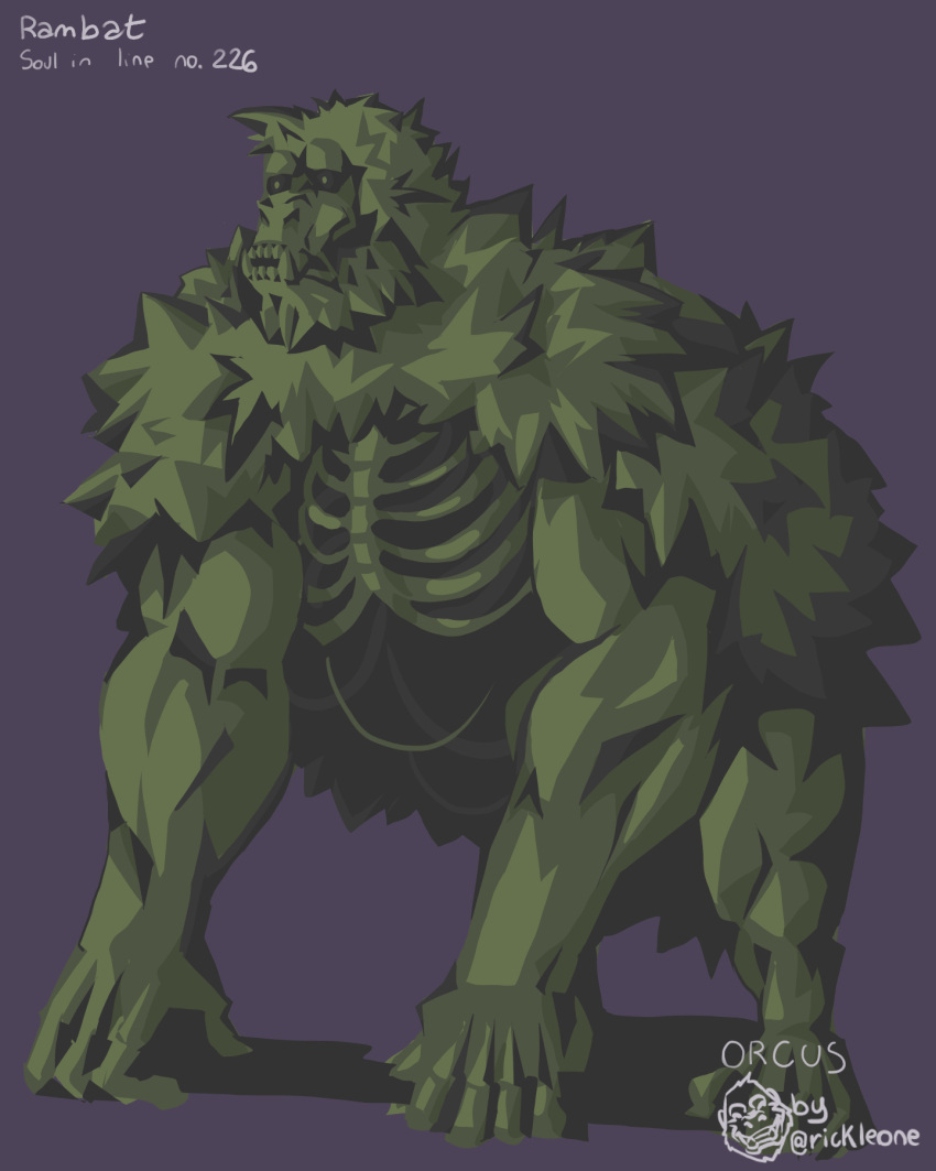 ape bone bottomwear clothing gorilla haplorhine hi_res loincloth male mammal muscular ooktober orcus_challenge primate rickleone skeleton undead zombie