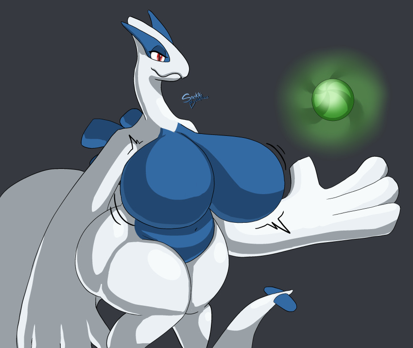 absurd_res big_breasts breasts expansion generation_2_pokemon growing growth hi_res huge_breasts hyper hyper_breasts legendary_pokemon lugia nintendo pokemon pokemon_(species) snekkobean thick_thighs video_games