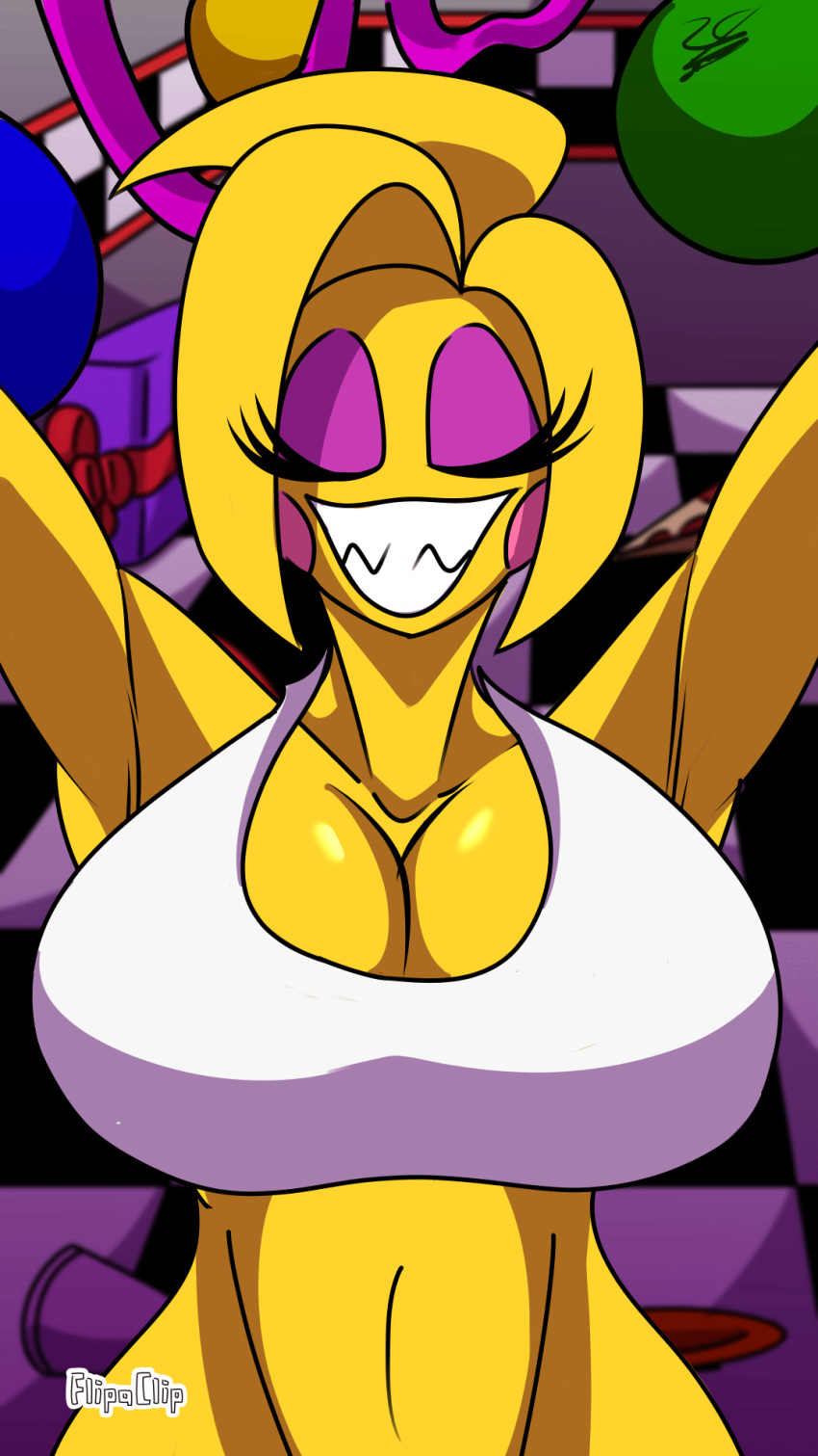 2022 2d_animation animated animatronic anthro avian big_breasts bird bouncing_breasts breasts chicken clothing curvaceous curvy_figure digital_media_(artwork) female feral five_nights_at_freddy's five_nights_at_freddy's_2 galliform gallus_(genus) hi_res humanoid irc_(artist) loop machine phasianid robot scottgames shirt solo solo_focus surprise surprised_expression topwear torn_clothing torn_shirt torn_topwear toy_chica_(fnaf) video_games voluptuous yellow_body