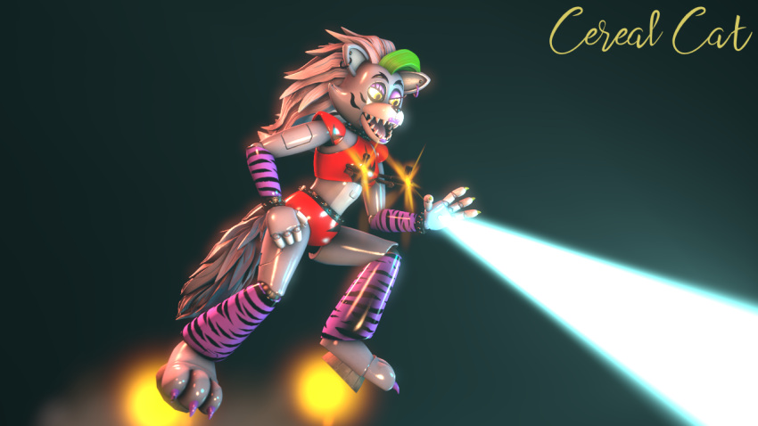 3d_(artwork) animatronic anthro digital_media_(artwork) female five_nights_at_freddy's five_nights_at_freddy's:_security_breach machine ranged_weapon robot roxanne_wolf_(fnaf) scottgames simple_background solo source_filmmaker video_games weapon weegeen8or1337