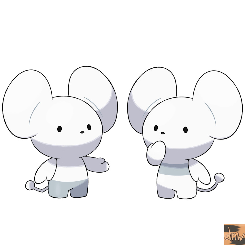 2022 anthro biped black_eyes black_nose chibi dot_eyes duo generation_9_pokemon grey_body hi_res mammal nintendo pokemon pokemon_(species) reallydarkandwindie rodent simple_background video_games white_body