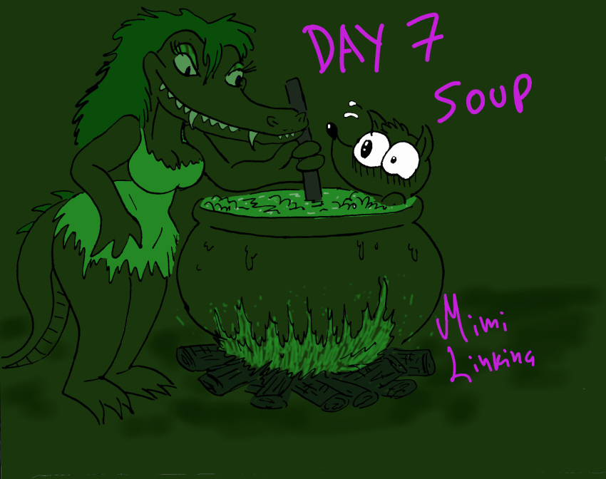 canid canine cartoon cooking cuca day_7 female food fox foxbert hi_res humor mammal octobersketch soup