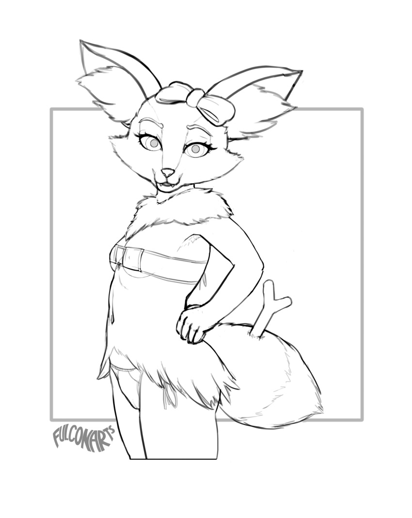 absurd_res accessory anthro bikini bow_accessory bow_ribbon brai-brai_(fulconarts) braixen breasts cheek_tuft clothing cute_expression cute_eyes cute_fangs facial_tuft female fluffy fulconarts generation_6_pokemon hair_accessory hair_bow hair_ribbon hi_res looking_at_viewer neck_tuft nintendo pokemon pokemon_(species) presenting ribbons short short_stack size_difference small_breasts smaller_female smile solo swimwear tuft video_games
