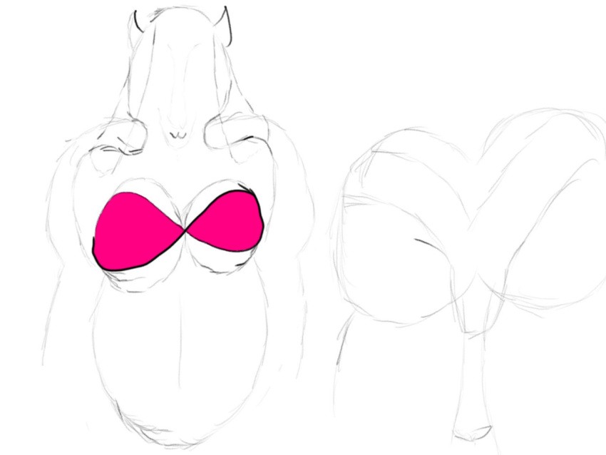 anthro boss_monster bovid caprine clothing female goat mammal pregnant rear_view solo swimwear toriel undertale undertale_(series) unfinished veiled_lioness video_games