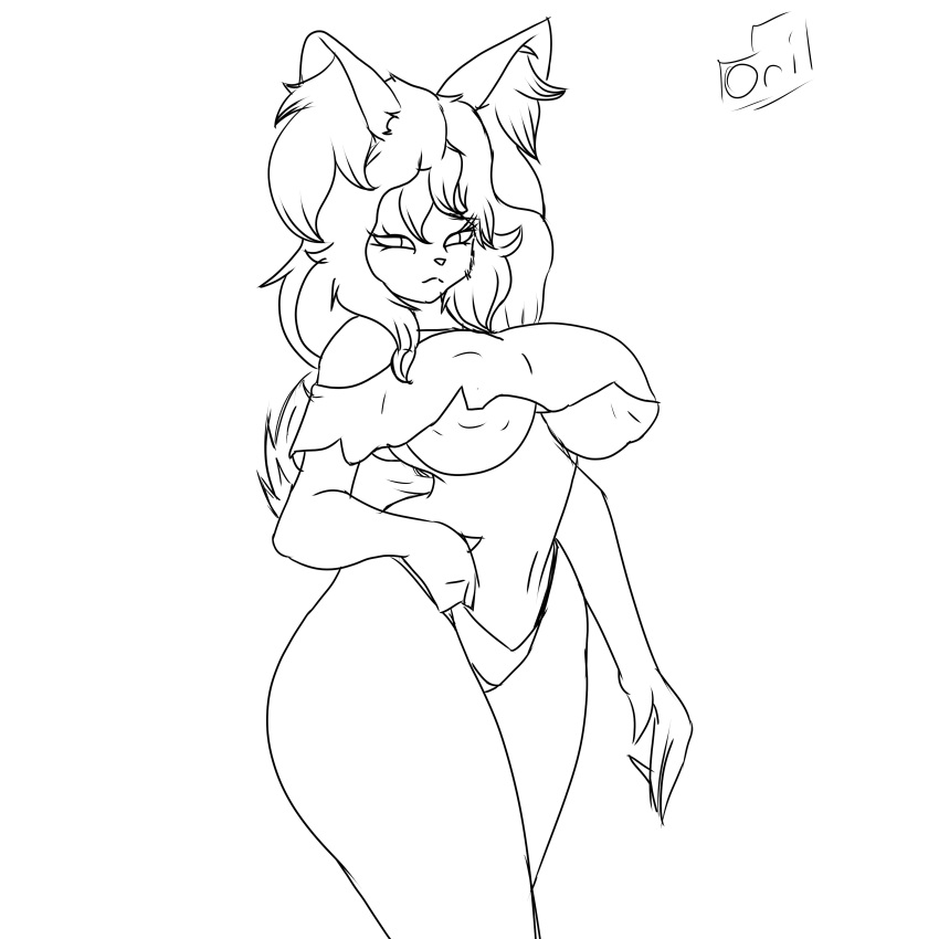 absurd_res anthro breasts clothed clothing female first_person_view hi_res hybrid looking_at_viewer pouting rolego/ori skimpy solo under_boob wide_hips