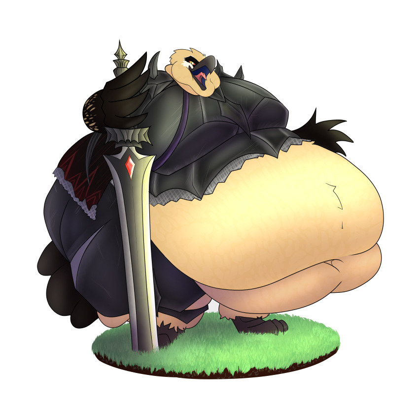 absurd_res armor avian fantasy furry hi_res invalid_tag overweight squawk yellow