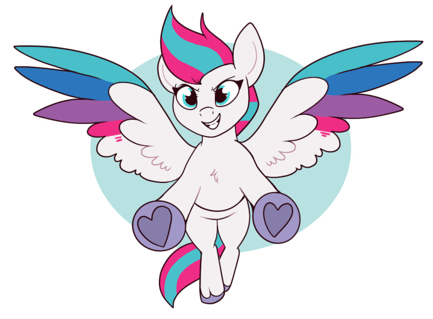 &lt;3 blue_body blue_eyes blue_feathers blue_hair digital_media_(artwork) equid equine feathered_wings feathers female feral flying grin hair hasbro hooves lulubell mammal mlp_g5 multicolored_body multicolored_feathers multicolored_hair multicolored_wings my_little_pony pegasus pink_body pink_feathers pink_hair pink_tail purple_body purple_feathers smile solo spread_wings two_tone_hair two_tone_tail white_body white_feathers wings zipp_storm_(mlp)