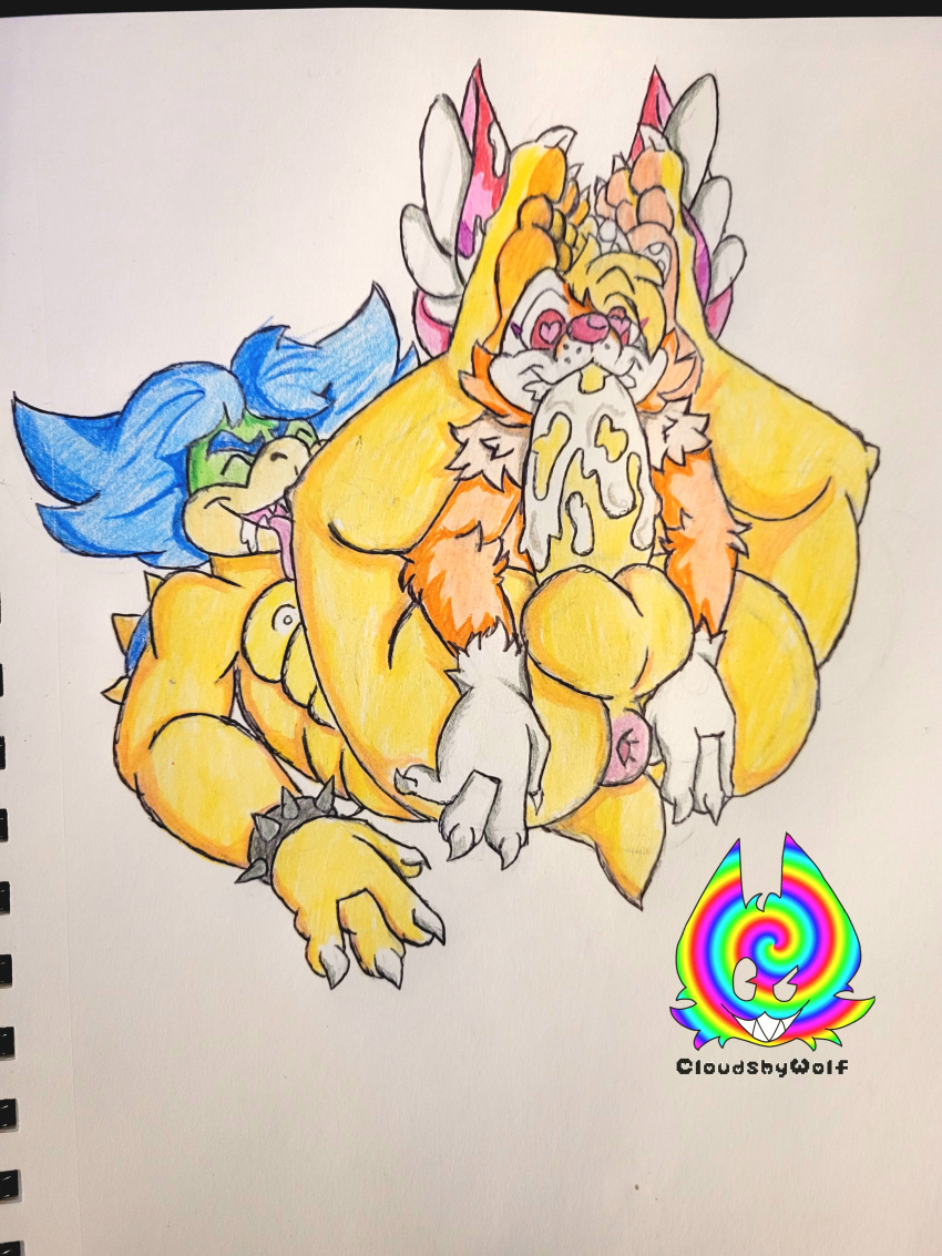 4_toes absurd_res anthro anus big_penis canid canine canis cloudshywolf drawing duo face_fucking feet fellatio foot_fetish foot_on_face fox genitals hi_res huge_penis humanoid hybrid hyper hyper_genitalia hyper_penis irrumatio koopaling ludwig_von_koopa male male/male mammal mario_bros nintendo oral paws penile penis puffy_anus sex sketch toes toony video_games wolf