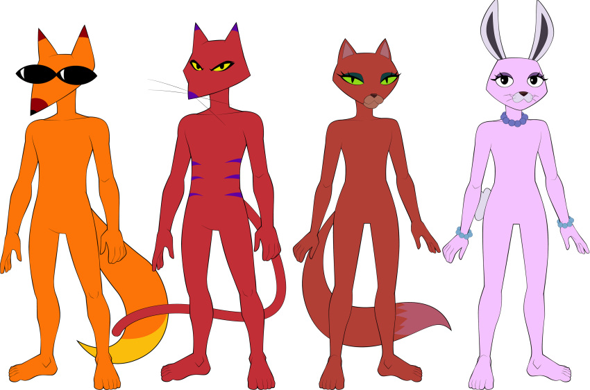 5_toes absurd_res anthro bunny_(courage_the_cowardly_dog) canid canine cartoon_network courage_the_cowardly_dog domestic_cat feet felid feline felis female fox group hi_res humanoid humanoid_feet katz_(courage_the_cowardly_dog) kitty_(courage_the_cowardly_dog) lagomorph leporid male mammal model_sheet rabbit sparksstars the_cajun_fox toes