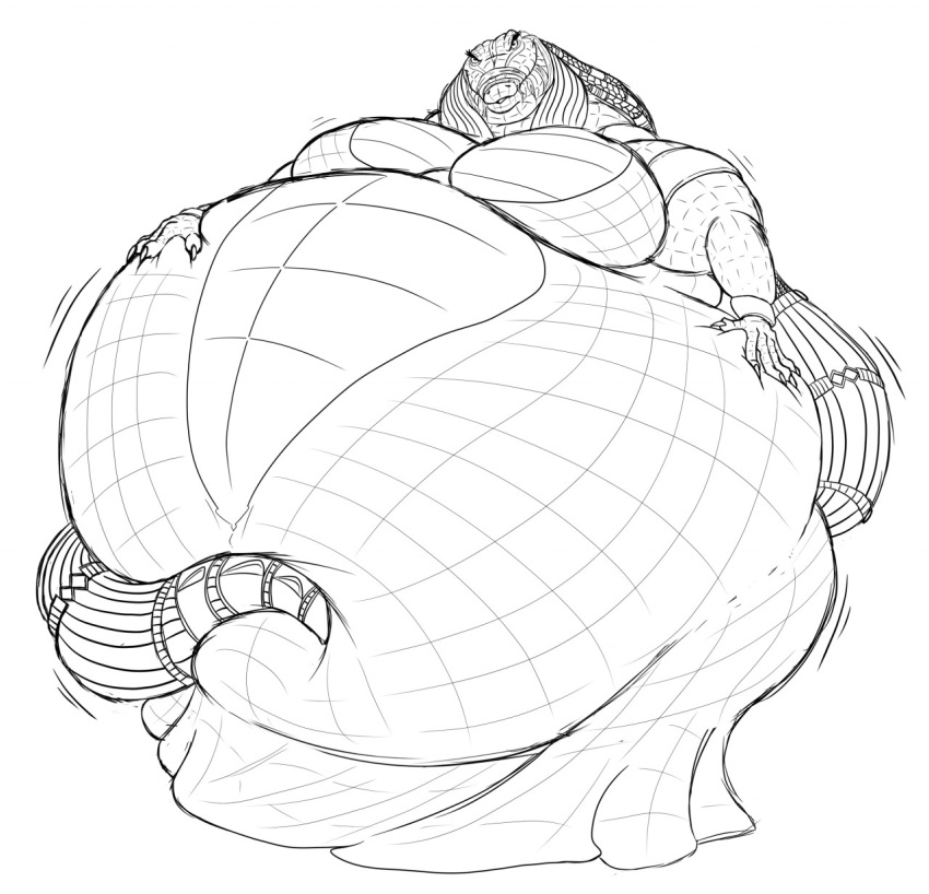 2022 ammit_(moon_knight) anthro bandage belly big_belly big_breasts breasts claws cleavage clothed clothing countershading crocodilian deity dress female hand_on_stomach hands_on_stomach hectorthewolf hi_res hyper hyper_belly jewelry looking_at_viewer morbidly_obese morbidly_obese_anthro morbidly_obese_female obese obese_anthro obese_female overweight overweight_anthro overweight_female reptile scalie sketch solo