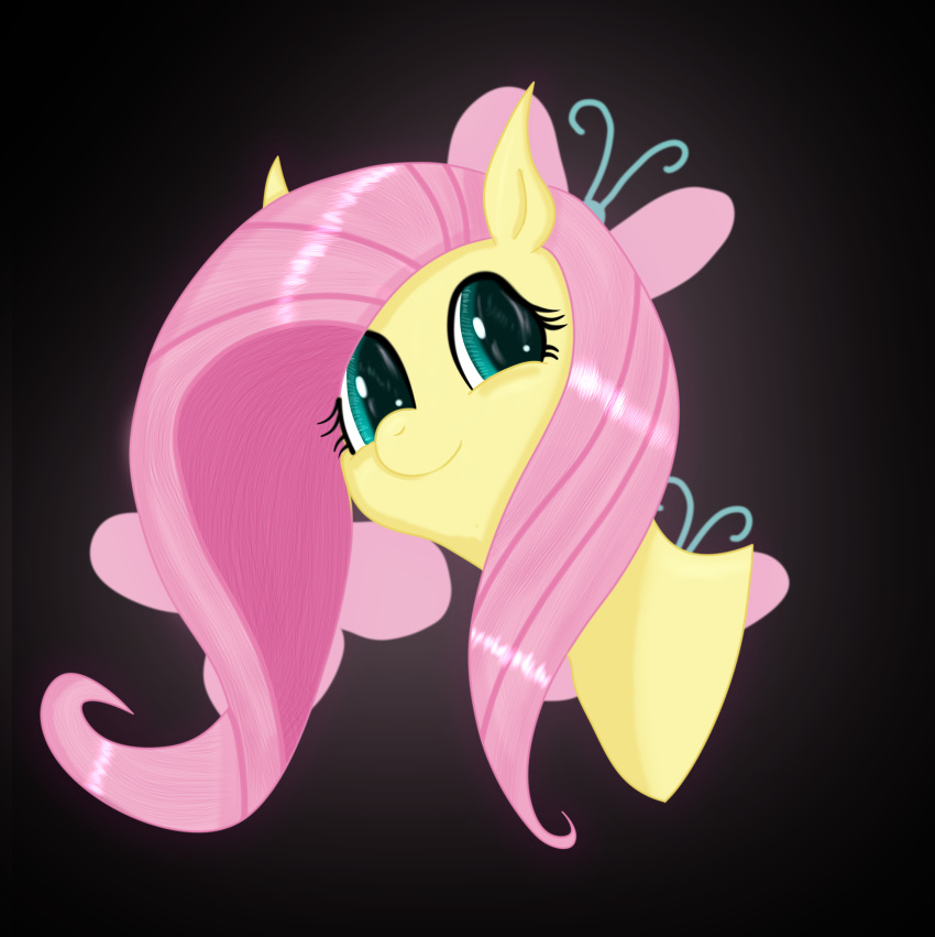 2020 absurd_res cutie_mark divifilly equid equine female feral fluttershy_(mlp) friendship_is_magic green_eyes hair happy hasbro hi_res icon long_hair looking_at_viewer mammal mane my_little_pony pegasus pink_mane smile smiling_at_viewer solo wings yellow_body