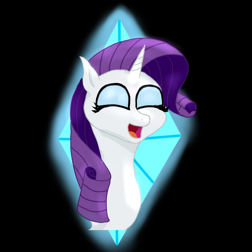 1:1 2020 absurd_res blue_eyeshadow cutie_mark divifilly equid equine eyes_closed eyeshadow female feral friendship_is_magic hair happy hasbro headshot_portrait hi_res horn icon long_hair makeup mammal mane my_little_pony portrait purple_mane rarity_(mlp) smile solo unicorn white_body