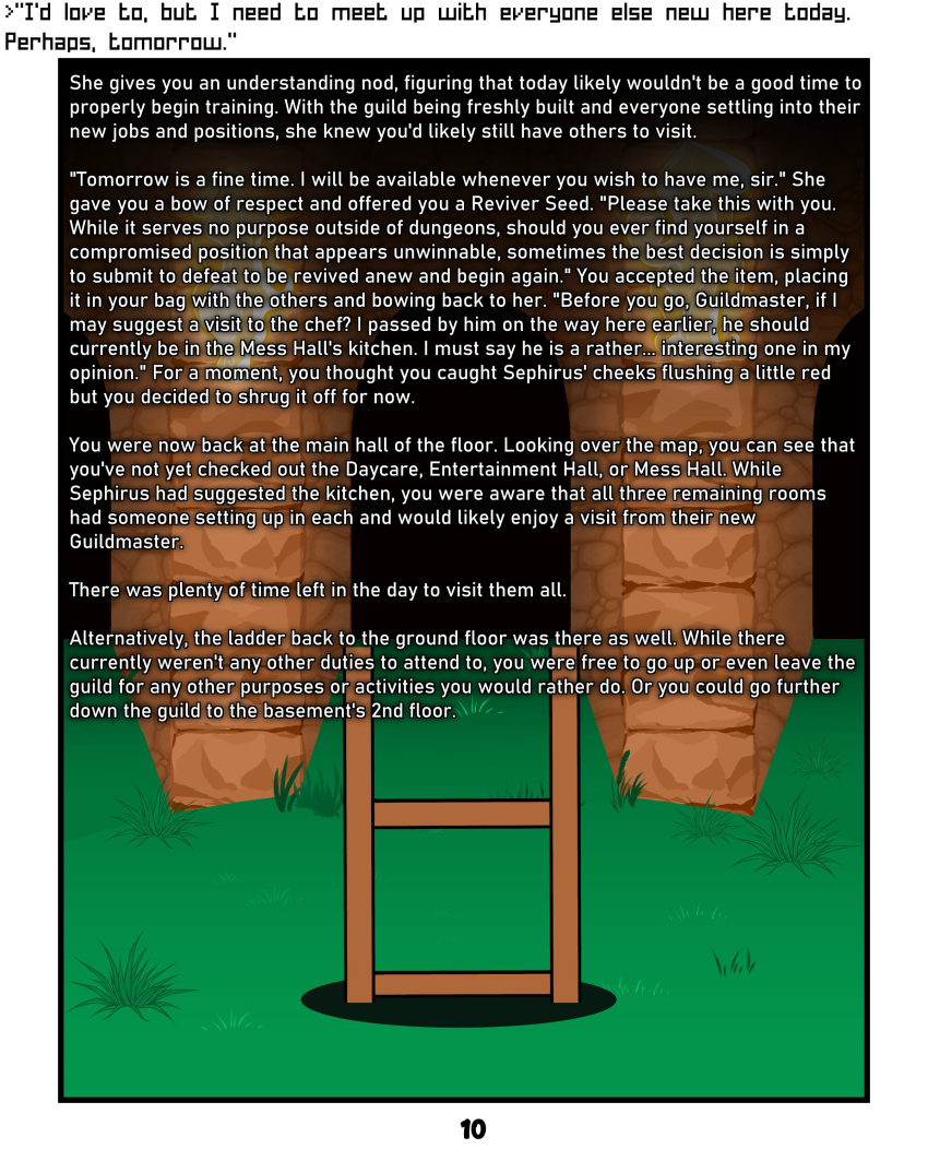 absurd_res first_person_view grass hi_res hole_(pit) ladder nintendo not_furry plant pokemon pokemon_mystery_dungeon rodent_powered_(softestpuffss) softestpuffss story story_in_picture text video_games wall_of_text