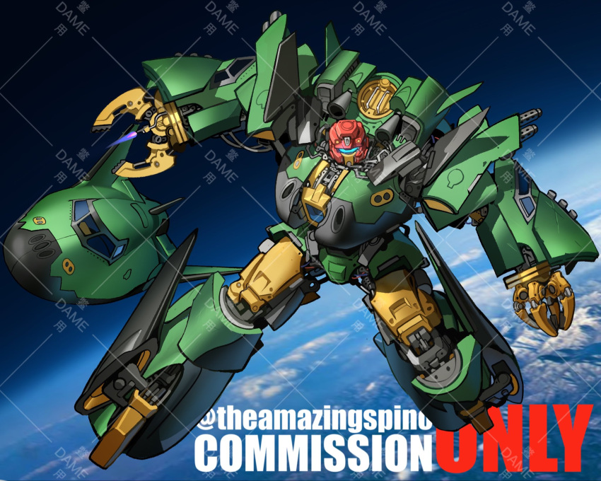 assault_visor autobot commission cosmos_(transformers) earth_(planet) english_commentary fire glowing highres looking_at_viewer mecha planet redesign robot science_fiction space space_shuttle spacecraft theamazingspino transformers twitter_username