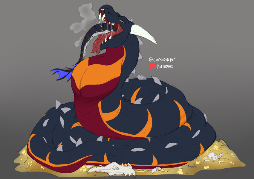 absurd_res alym bodily_fluids bunsen dragon drooling duo feral hi_res horn jamkitsune male male/male mouth_shot open_mouth oral_vore reptile saliva scalie simple_background size_difference snake soft_vore teeth throat tongue tongue_out vore western_dragon