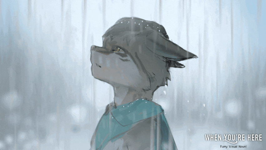 animated anthro clouded_leopard felid leopard male mammal pantherine raindrop raining solo stampmats