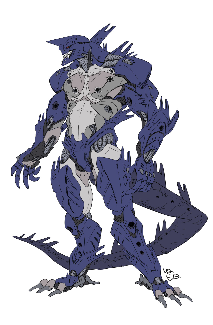 absurd_res arm_spikes armor back_spikes bionicle blue_body claws digital_drawing_(artwork) digital_media_(artwork) feet francescolobo grey_body hi_res humanoid leg_spikes lego machine male multicolored_body muscular piraka pointy_fingers red_eyes robot robot_humanoid sharp_teeth simple_background skakdi solo spiked_tail spikes spikes_(anatomy) teeth toe_claws toes two_tone_body vezok