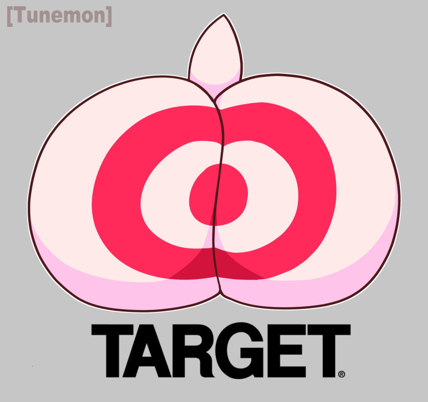 ambiguous_gender anthro big_butt bull_terrier bullseye bullseye_(target) butt butt_focus canid canine canis domestic_dog english_text hi_res huge_butt human hunting_dog mammal markings mascot solo target_corporation terrier text tunemon white_body