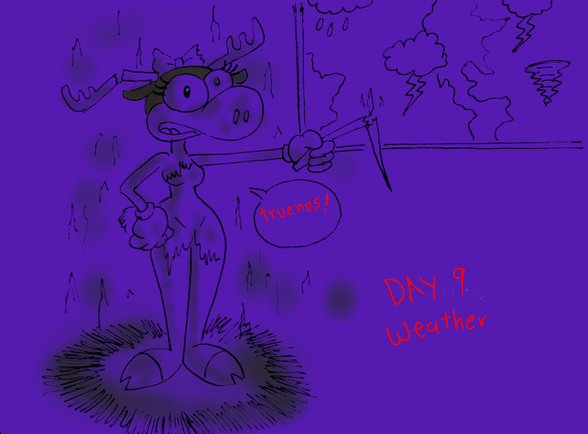 bad_day capreoline cervid mammal moose octobersketch thunders tv_show weather