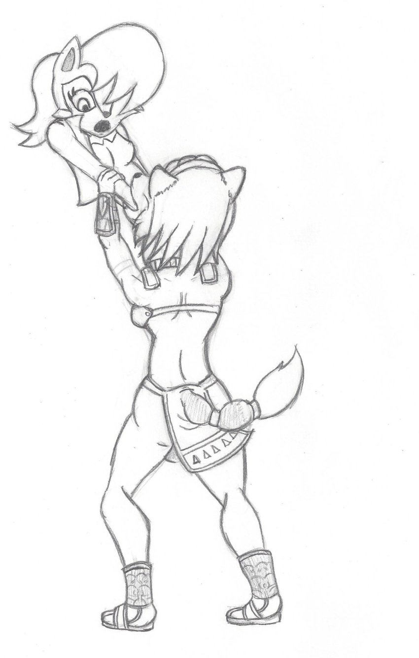 anthro archie_comics canid canine chipmunk duo female female/female female_pred female_prey fox ground_squirrel hi_res krystal mammal mobian_chipmunk mobian_prey nintendo oral_vore rodent sally_acorn sciurid sega slash_(artist) sonic_the_hedgehog_(archie) sonic_the_hedgehog_(comics) sonic_the_hedgehog_(series) star_fox unwilling_prey video_games vore willing_pred