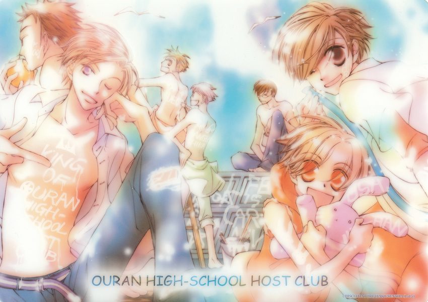 fujioka_haruhi haninozuka_mitsukuni hatori_bisco hitachiin_hikaru hitachiin_kaoru morinozuka_takashi ootori_kyouya ouran_high_school_host_club reverse_trap suou_tamaki