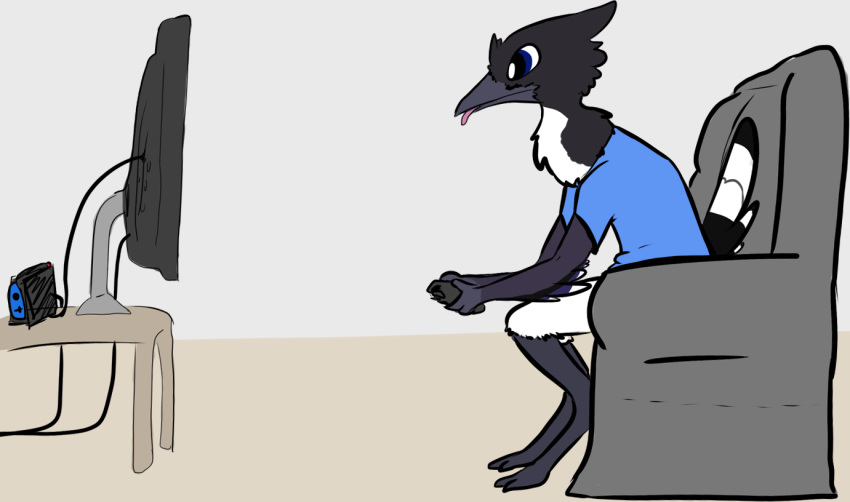 ambiguous_gender avian bird invalid_tag magpie scalie solo television video_games