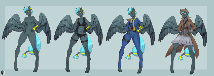 absurd_res anthro equid equine fan_character female hi_res mammal natt333 outfit_change pegasus solo unguligrade_anthro wings