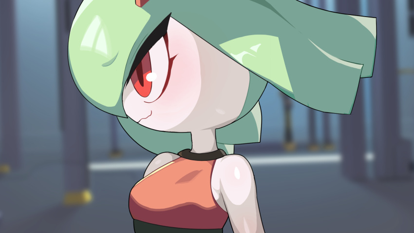 16:9 2022 black_clothing black_topwear breasts clothed clothing drunk_oak female generation_3_pokemon green_hair hair hi_res humanoid iris kirlia multicolored_clothing multicolored_topwear nintendo pokemon pokemon_(species) pupils red_clothing red_eyes red_topwear side_view solo topwear two_tone_clothing two_tone_topwear video_games white_arms white_body white_skin widescreen