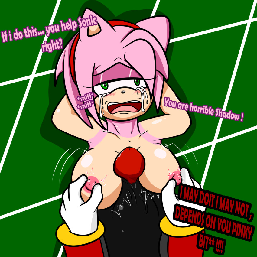 amy_rose anthro big_breasts bodily_fluids breast_grab breast_play breasts crying cum cumshot duo ejaculation female forced genital_fluids hand_on_breast hi_res male male/female rape sega sex shadow_the_hedgehog sonic_the_hedgehog_(series) soulyagami64 tears titfuck