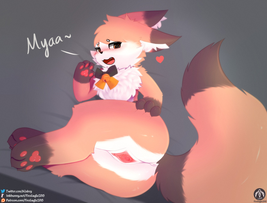 &lt;3 absurd_res anthro anus bedroom_eyes bell butt canid canine chibi clothing dipstick_limbs dipstick_tail female fluffy fluffy_tail fox fur gaping gaping_pussy genitals halloween hi_res holidays iradeon mammal markings narrowed_eyes nia_(senz) orange_body orange_eyes orange_fur pawpads presenting presenting_hindquarters presenting_pussy pussy ribbons seductive senz solo spread_pussy spreading tail_markings