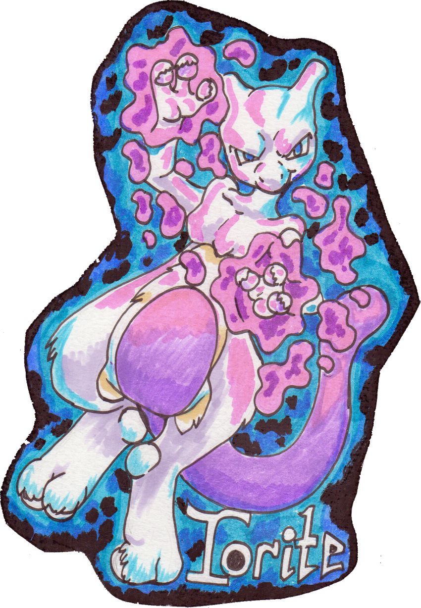 anthro badge biped blue_eyes countershading generation_1_pokemon grey_body hi_res iorite_(doesnotexist) legendary_pokemon mewtwo nintendo pokemon pokemon_(species) psychic_powers purple_body solo video_games wolfaya