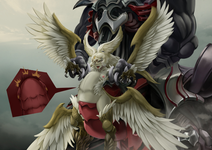 4_wings abdominal_bulge absurd_res anthro avian big_penis breasts cervical_penetration claws digital_media_(artwork) duo erection extreme_penetration feathers female final_fantasy final_fantasy_xiv forced garuda genitals hi_res huge_penetration huge_penis internal knot machine male male/female multi_wing nekoforest nude penetration penile penile_penetration penis pussy ridiculous_fit robot simple_background small_breasts square_enix ultima_weapon vaginal vaginal_penetration video_games wings