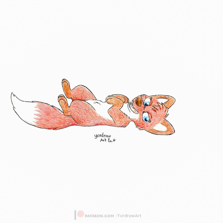 canid canine cute_eyes female feral fox happy hi_res jungledyret_hugo mammal rita_(jungledyret) solo yordraw